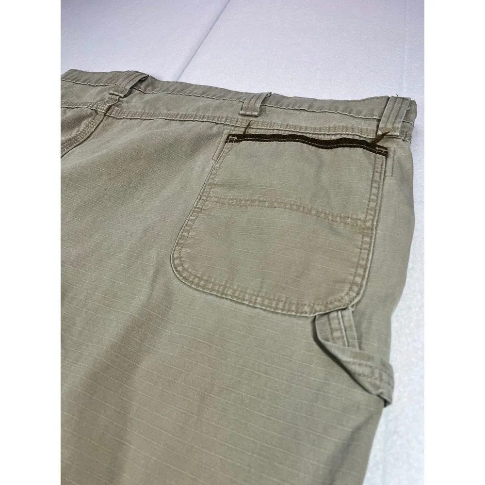 Wrangler Riggs Workwear Pants Khaki Ripstop Carpenter Utility Gorpcore 55x32